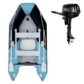 Člun GLADIATOR LIGHT AK300AD black turquoise - nafukovací člun s vysokotlakou podlahou