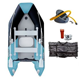 Člun GLADIATOR LIGHT AK300AD black turquoise - nafukovací člun s vysokotlakou podlahou