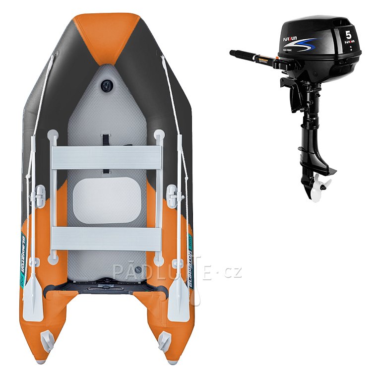 Člun GLADIATOR LIGHT AK300AD dark grey orange - nafukovací člun s vysokotlakou podlahou