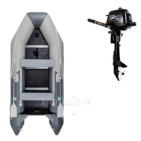 Člun GLADIATOR LIGHT AK300WF light dark gray - nafukovací člun s dřevěnou podlahou