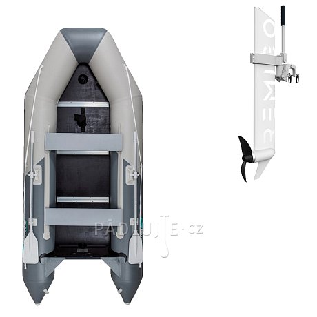 Člun GLADIATOR LIGHT AK300WF light dark gray - nafukovací člun s dřevěnou podlahou