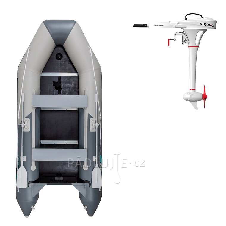 Člun GLADIATOR LIGHT AK300 light dark gray - nafukovací člun s dřevěnou podlahou