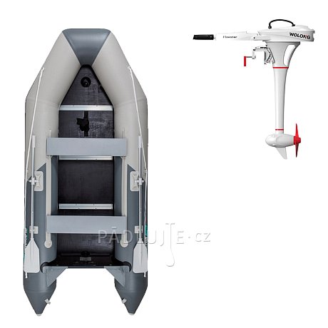 Člun GLADIATOR LIGHT AK300WF light dark gray - nafukovací člun s dřevěnou podlahou