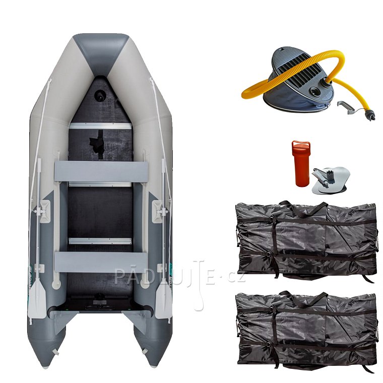 Člun GLADIATOR LIGHT AK300 light dark gray - nafukovací člun s dřevěnou podlahou