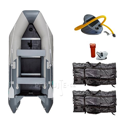 Člun GLADIATOR LIGHT AK300WF light dark gray - nafukovací člun s dřevěnou podlahou