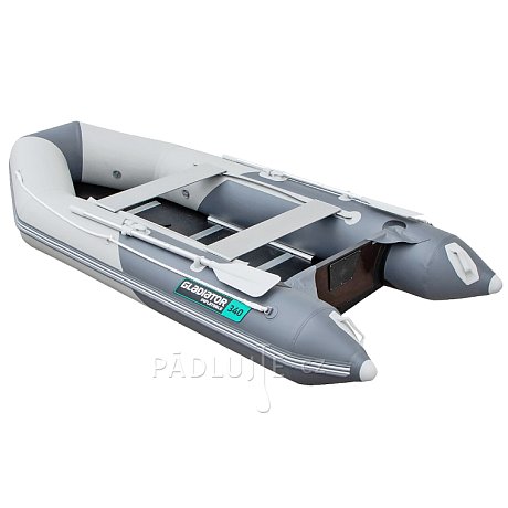 Člun GLADIATOR LIGHT AK340WF light dark grey - nafukovací člun s dřevěnou podlahou