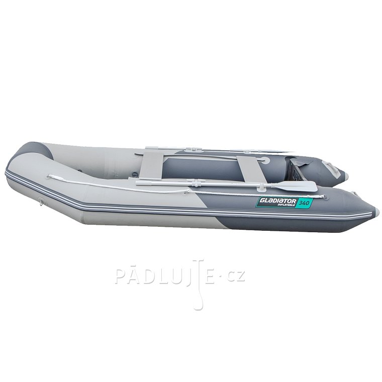Člun GLADIATOR LIGHT AK340 light dark gray - nafukovací člun s dřevěnou podlahou
