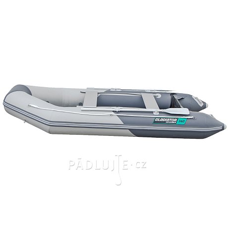 Člun GLADIATOR LIGHT AK340WF light dark grey - nafukovací člun s dřevěnou podlahou