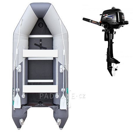 Člun GLADIATOR LIGHT AK340WF light dark grey - nafukovací člun s dřevěnou podlahou