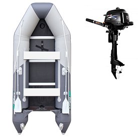 Člun GLADIATOR LIGHT AK340WF light dark grey - nafukovací člun s dřevěnou podlahou