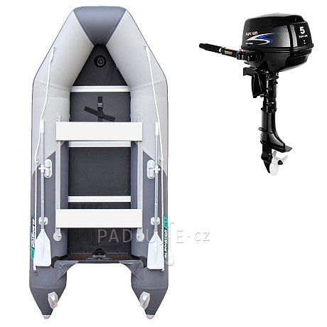 Člun GLADIATOR LIGHT AK340WF light dark grey - nafukovací člun s dřevěnou podlahou