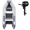 Člun GLADIATOR LIGHT AK340WF light dark grey - nafukovací člun s dřevěnou podlahou