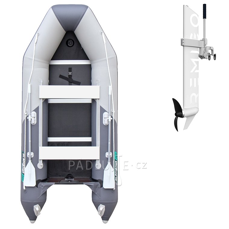 Člun GLADIATOR LIGHT AK340 light dark gray - nafukovací člun s dřevěnou podlahou
