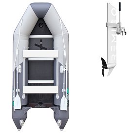 Člun GLADIATOR LIGHT AK340WF light dark grey - nafukovací člun s dřevěnou podlahou