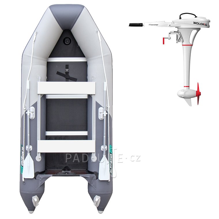 Člun GLADIATOR LIGHT AK340 light dark gray - nafukovací člun s dřevěnou podlahou