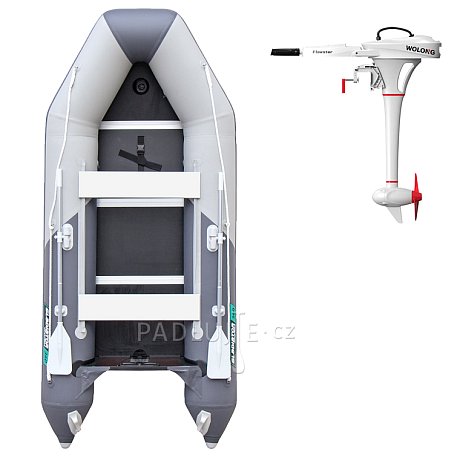 Člun GLADIATOR LIGHT AK340WF light dark grey - nafukovací člun s dřevěnou podlahou