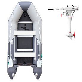 Člun GLADIATOR LIGHT AK340WF light dark grey - nafukovací člun s dřevěnou podlahou