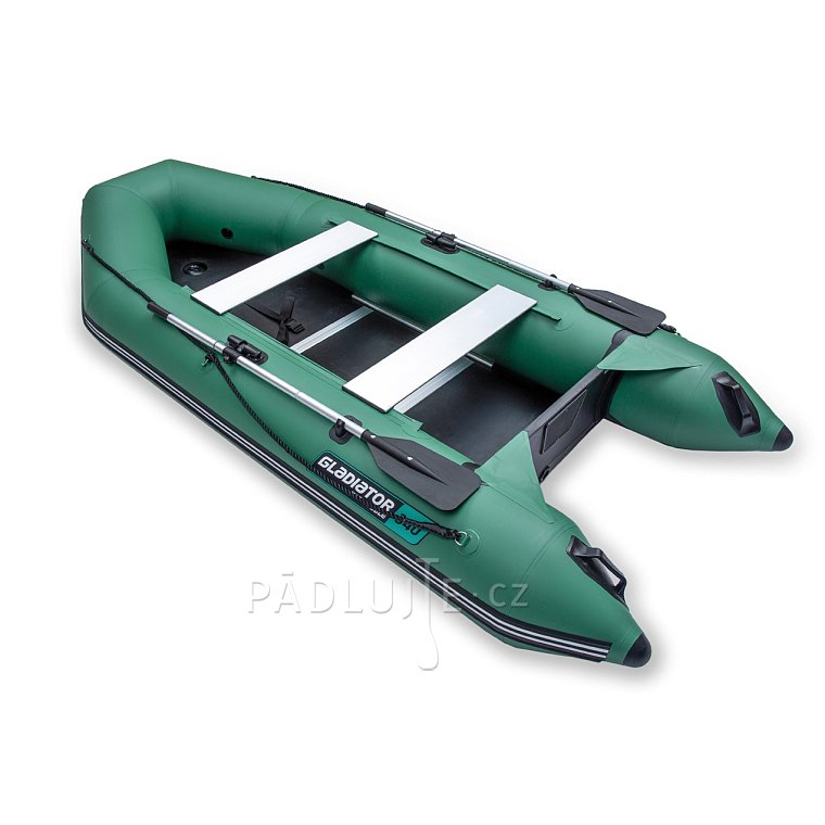 Člun GLADIATOR LIGHT AK340 green - nafukovací člun s dřevěnou podlahou
