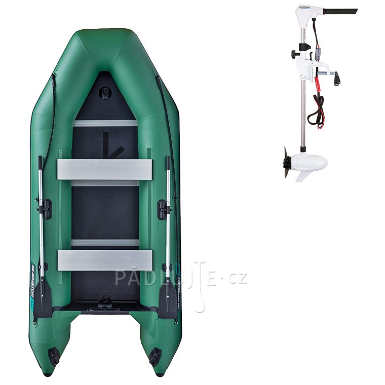 Člun GLADIATOR LIGHT AK340WF green - nafukovací člun s dřevěnou podlahou