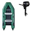 Člun GLADIATOR LIGHT AK340WF green - nafukovací člun s dřevěnou podlahou