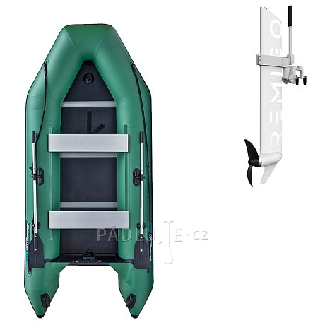 Člun GLADIATOR LIGHT AK340WF green - nafukovací člun s dřevěnou podlahou