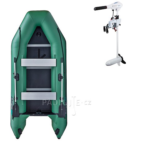 Člun GLADIATOR LIGHT AK340WF green - nafukovací člun s dřevěnou podlahou