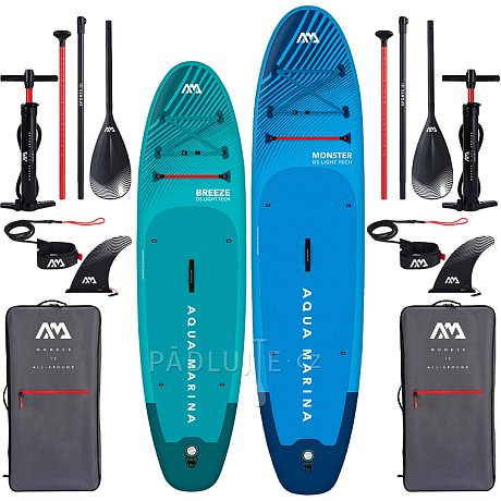 AQUA MARINA BREEZE 9'10 BLUE , MONSTER 12'0 BLUE - Rodinná sada nafukovacích paddleboardů
