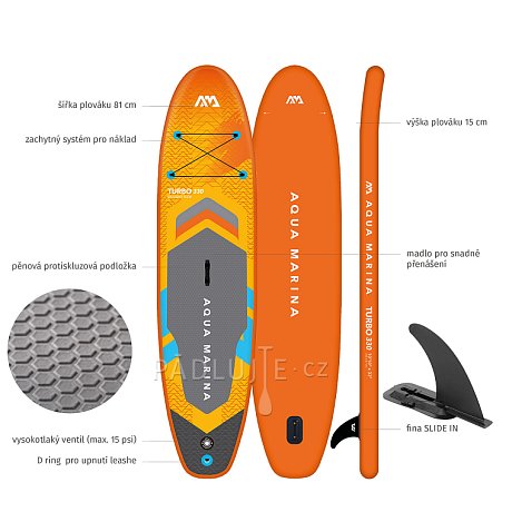 Paddleboard AQUA MARINA GO TURBO 330  10'10'' s  motorem AQUA MARINA BlueDrive