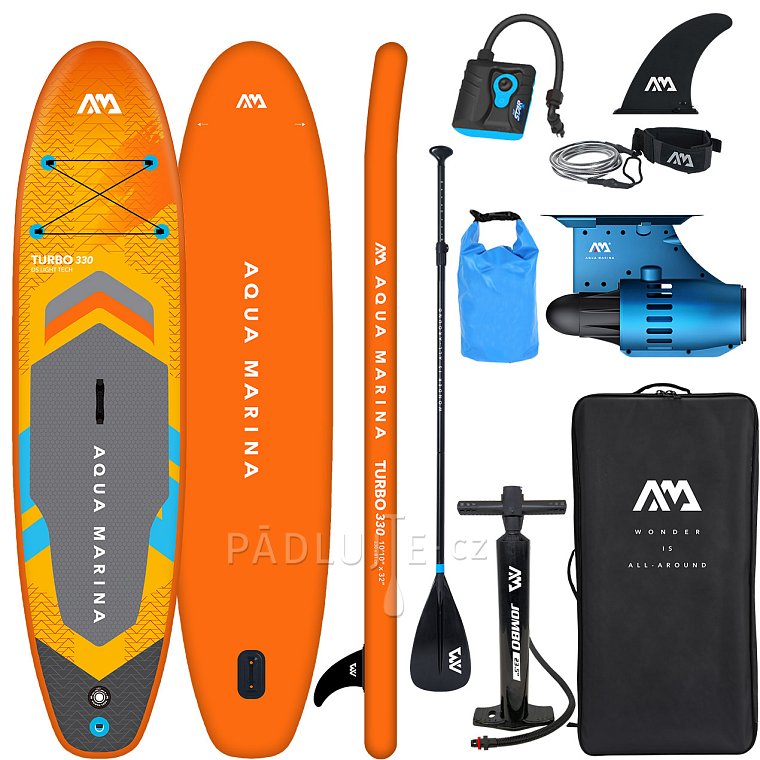 Paddleboard AQUA MARINA GO TURBO 330 10'10'' s motorem AQUA MARINA BlueDrive S Power fin