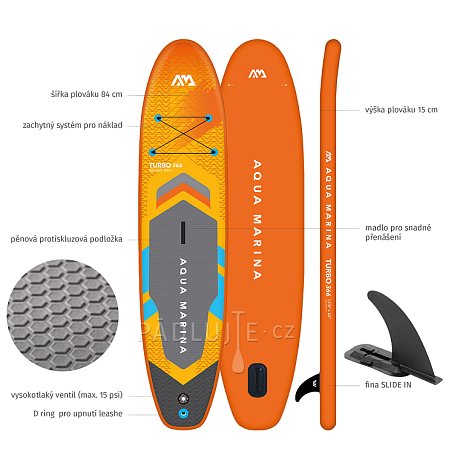 Paddleboard AQUA MARINA GO TURBO 366  12'0 s  motorem AQUA MARINA BlueDrive