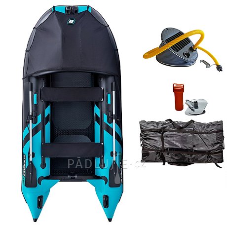 Člun GLADIATOR ACTIVE C330AD black turquoise - nafukovací člun s vysokotlakou podlahou