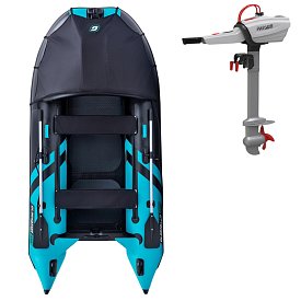 Člun GLADIATOR ACTIVE C330AD black turquoise - nafukovací člun s vysokotlakou podlahou