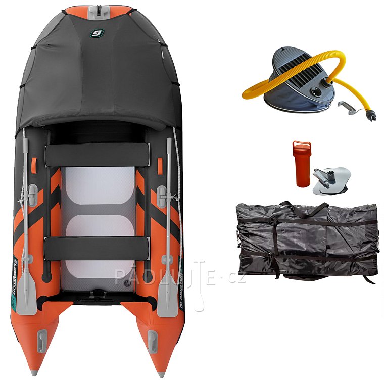 Člun GLADIATOR ACTIVE C330AD Orange - Dark gray - nafukovací člun s vysokotlakou podlahou