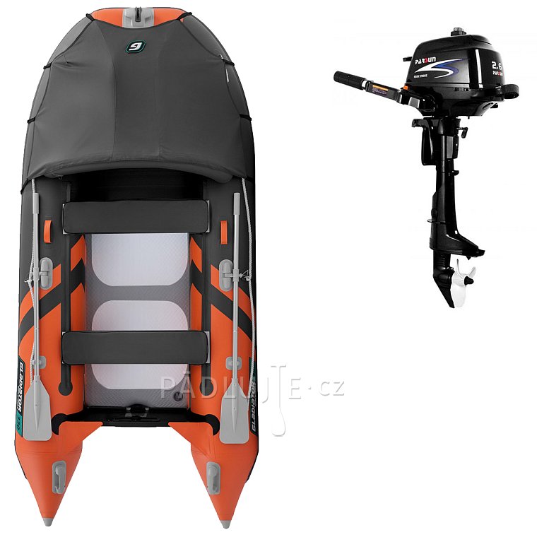 Člun GLADIATOR ACTIVE C330AD Orange - Dark gray - nafukovací člun s vysokotlakou podlahou