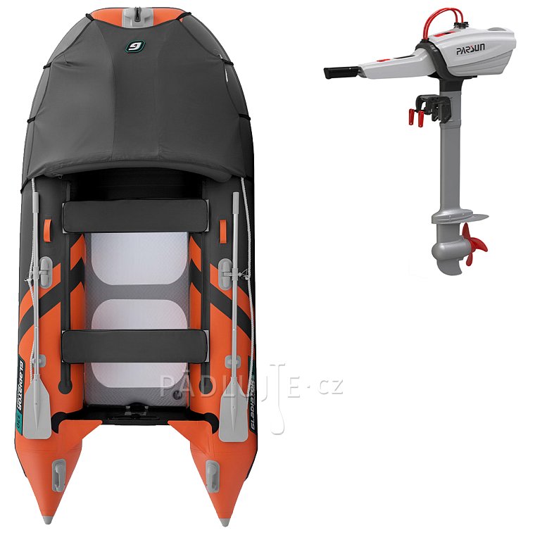 Člun GLADIATOR ACTIVE C330AD Orange - Dark gray - nafukovací člun s vysokotlakou podlahou