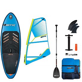 Paddleboard STX WindSUP Hybrid Junior Cruiser 8'' TEAL/ORANGE komplet s plachtou - nafukovací paddleboard a windsurfing