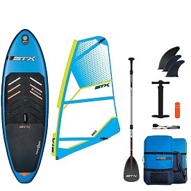 Paddleboard STX WindSUP Hybrid Junior Cruiser 8'' TEAL/ORANGE komplet s plachtou - nafukovací paddleboard a windsurfing
