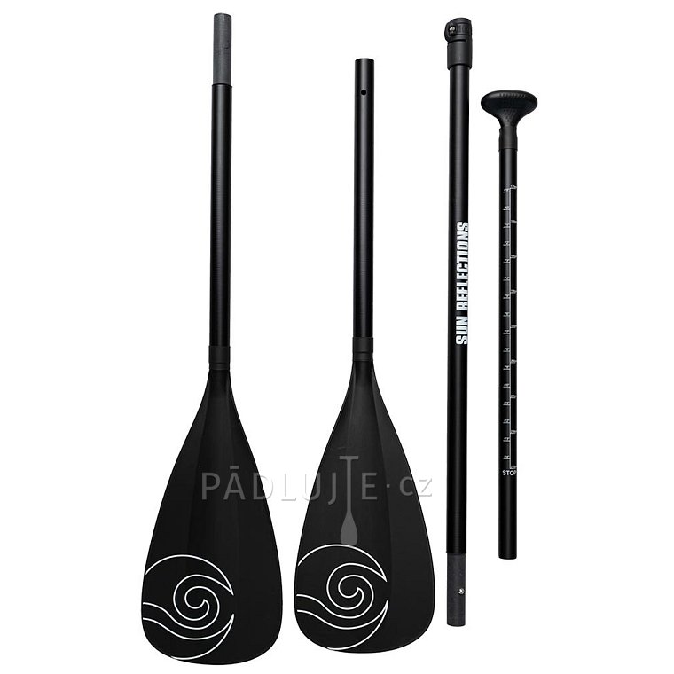 Pádlo SUN REFLECTIONS Combo CARBON 4-dílné s karbonovým shaftem nastavitelné pro paddleboard i kajak