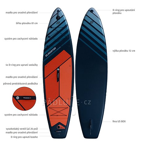 Paddleboard GLADIATOR PRO 11'4 s karbon pádlem 2026 - nafukovací