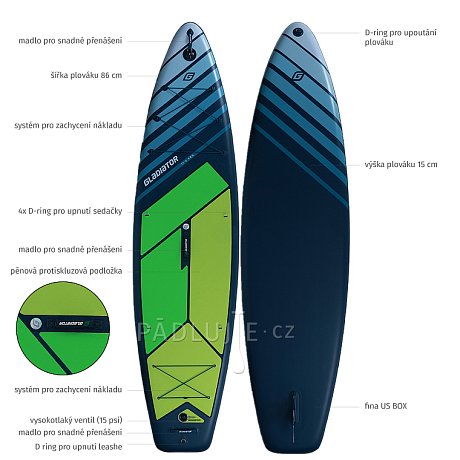 Paddleboard GLADIATOR PRO 11'6 s karbon pádlem 2026 - nafukovací