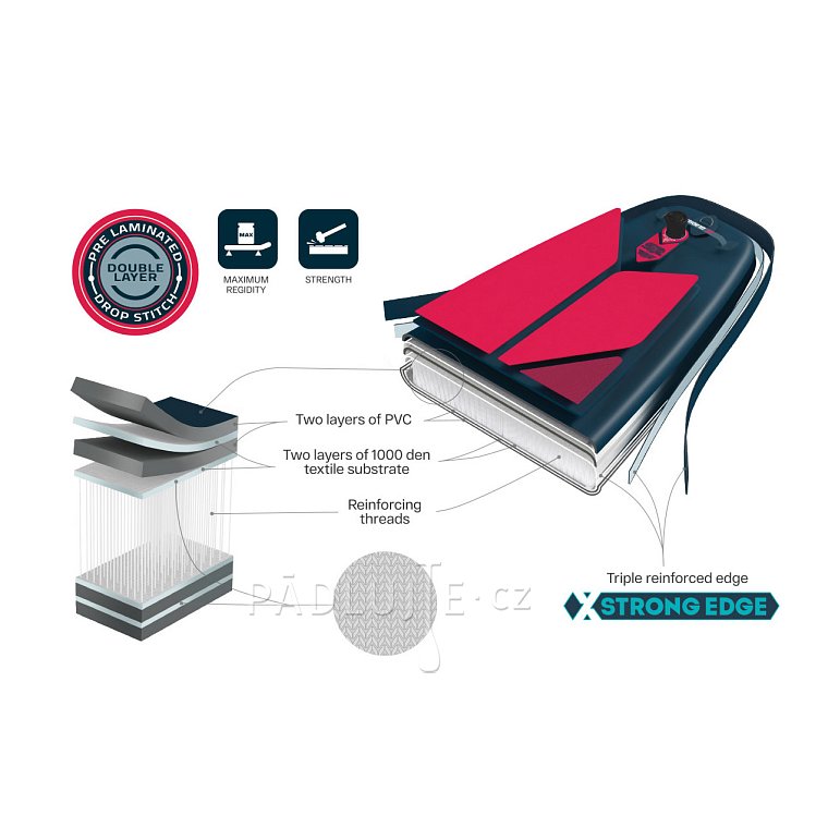 Paddleboard GLADIATOR PRO 12'6 LIGHT s pádlem 2026 - nafukovací