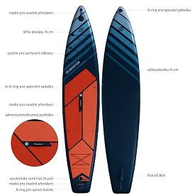 Paddleboard GLADIATOR PRO 12'6 SPORT s karbon pádlem 2026 - nafukovací