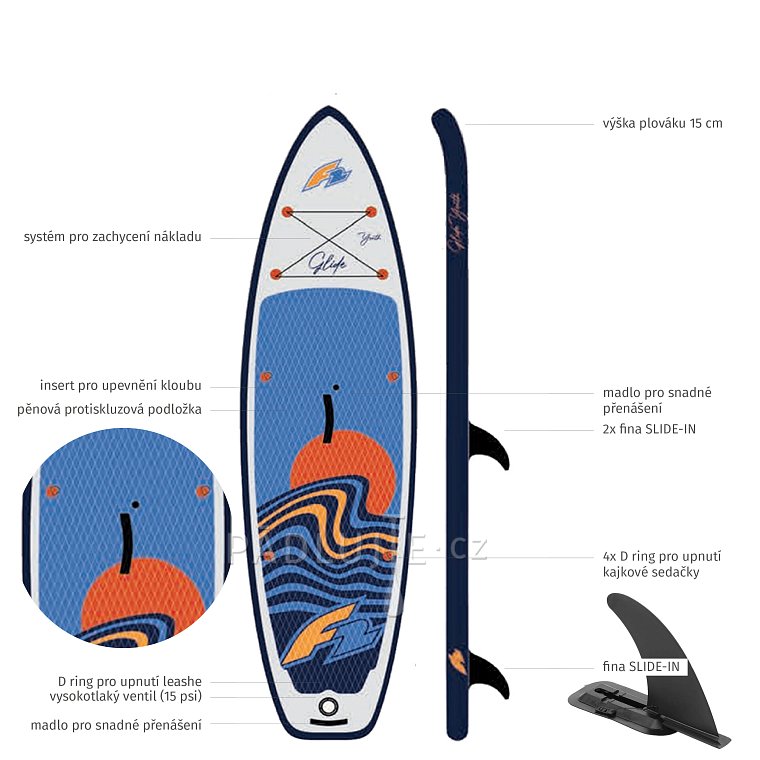 Paddleboard F2 GLIDE WINDSURF/WING YOUTH GREY 10'0 komplet s plachtou - nafukovací paddleboard