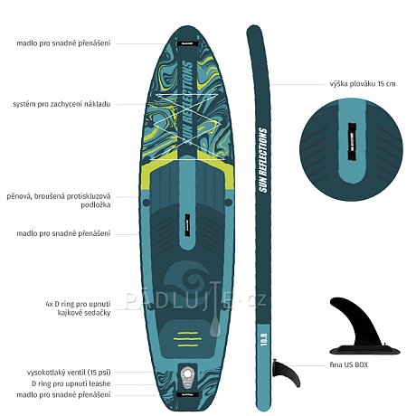 Paddleboard SUN REFLECTIONS M 10'8'' MINICOMBO Emerald - nafukovací