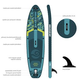 Paddleboard SUN REFLECTIONS M 10'8'' MINICOMBO Emerald - nafukovací