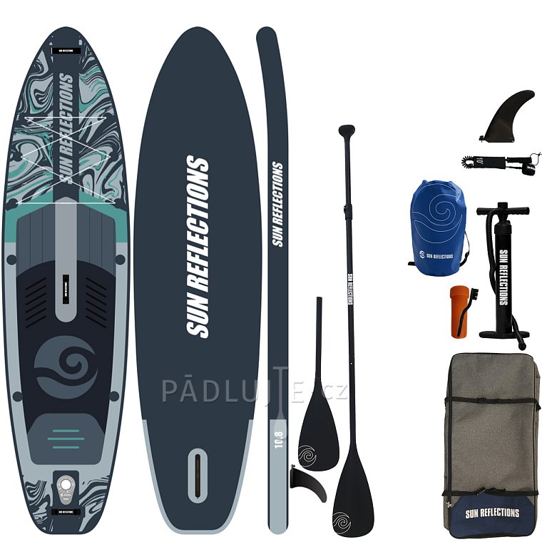 Paddleboard SUN REFLECTIONS M 10'8'' MINICOMBO Forest grey - nafukovací