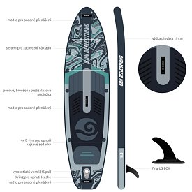Paddleboard SUN REFLECTIONS M 10'8'' MINICOMBO Forest grey - nafukovací