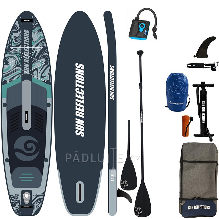 Paddleboard SUN REFLECTIONS M 10'8'' MINICOMBO Forest grey - nafukovací
