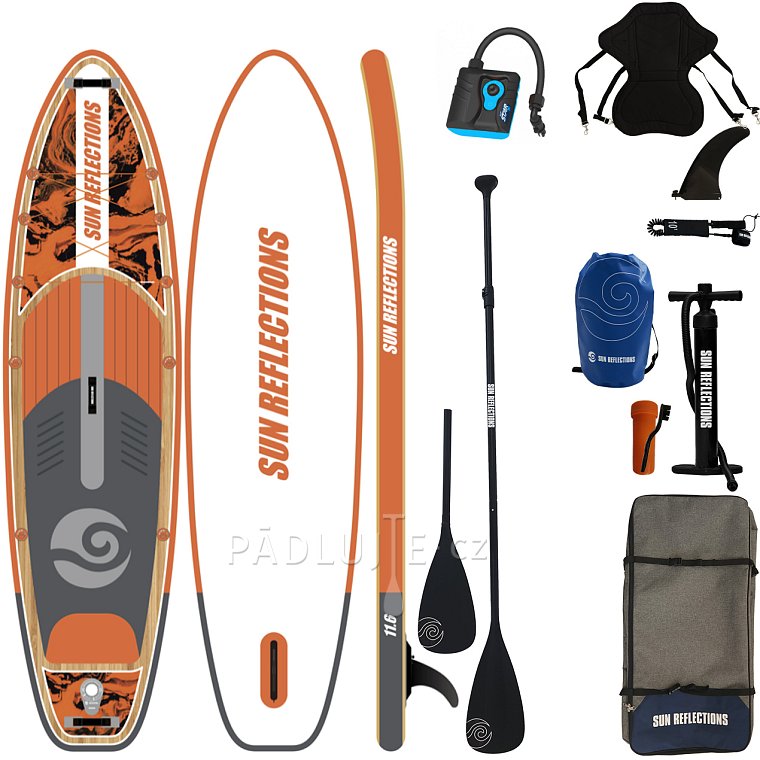 Paddleboard SUN REFLECTIONS XXL 11'6'' COMBO Orange - nafukovací