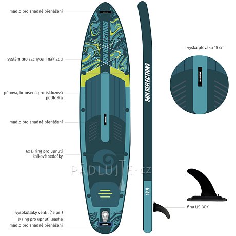Paddleboard SUN REFLECTIONS MULTI 12'4'' MINICOMBO Emerald - nafukovací